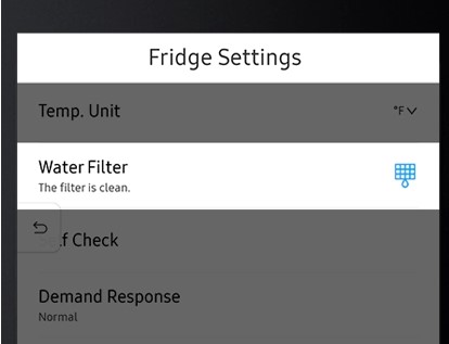 how to turn off reset filter light on Samsung fridge