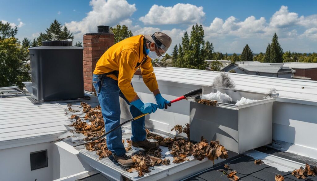 DIY roof dryer vent cleaning