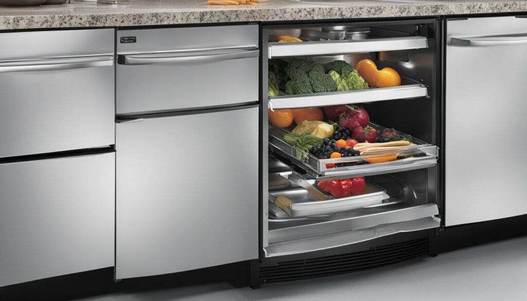 GE Profile refrigerator drawer removal