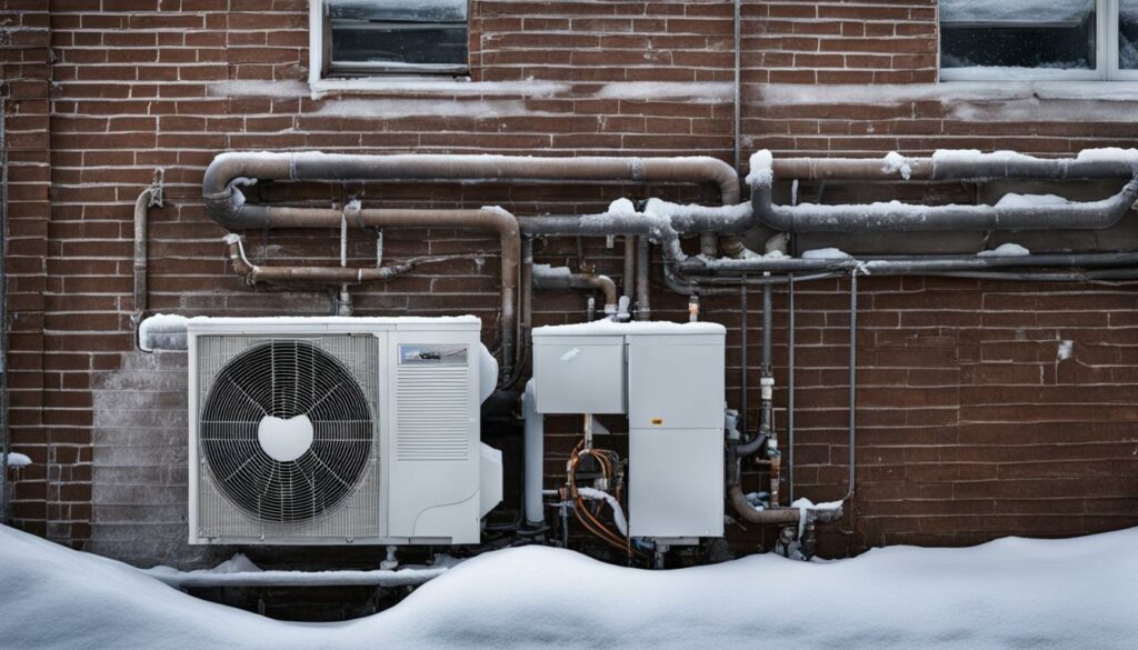 Improper installation leads to frozen pipes on an air conditioner