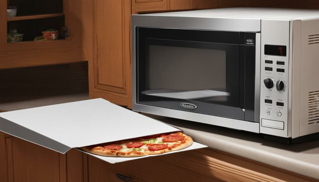Pizza box and microwave