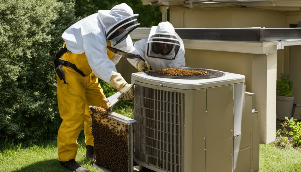 Professional bee removal for air conditioner
