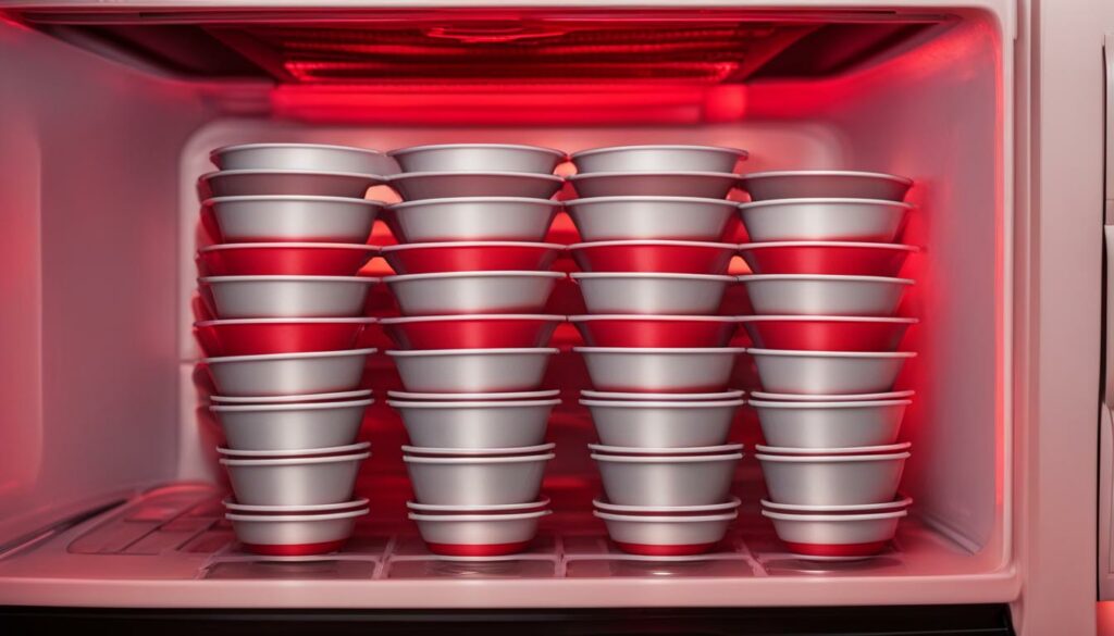 Red plastic cups for microwave use