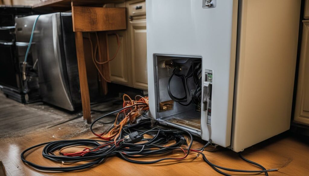 Refrigerator plugged into an extension cord