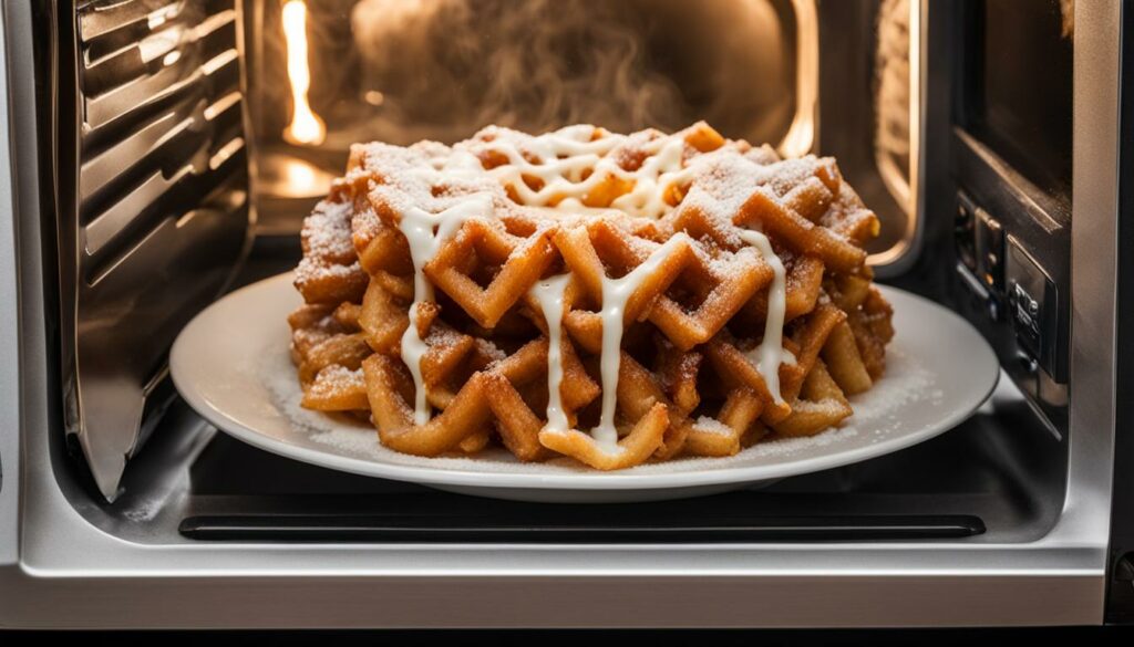 Reheating leftover funnel cake in microwave