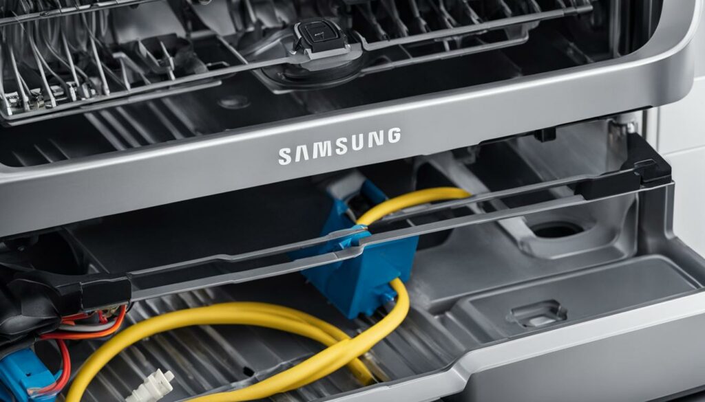 Samsung dishwasher with drain pump highlighted