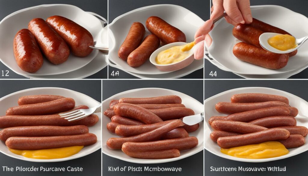 Step-by-step microwave sausage cooking