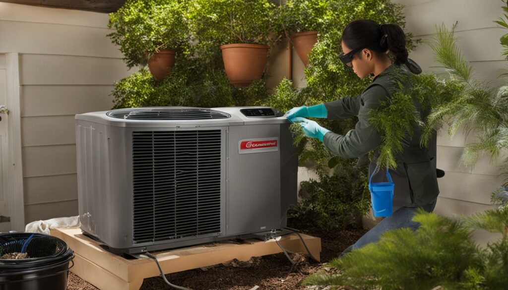 cleaning the exterior of goodman air conditioner