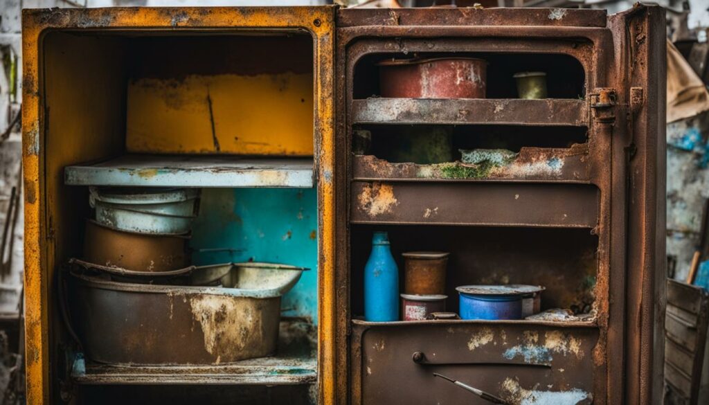 considerations for painting a rusty refrigerator