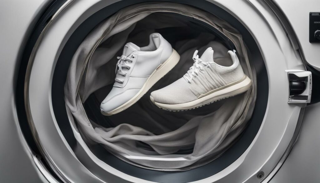 drying shoes in the dryer