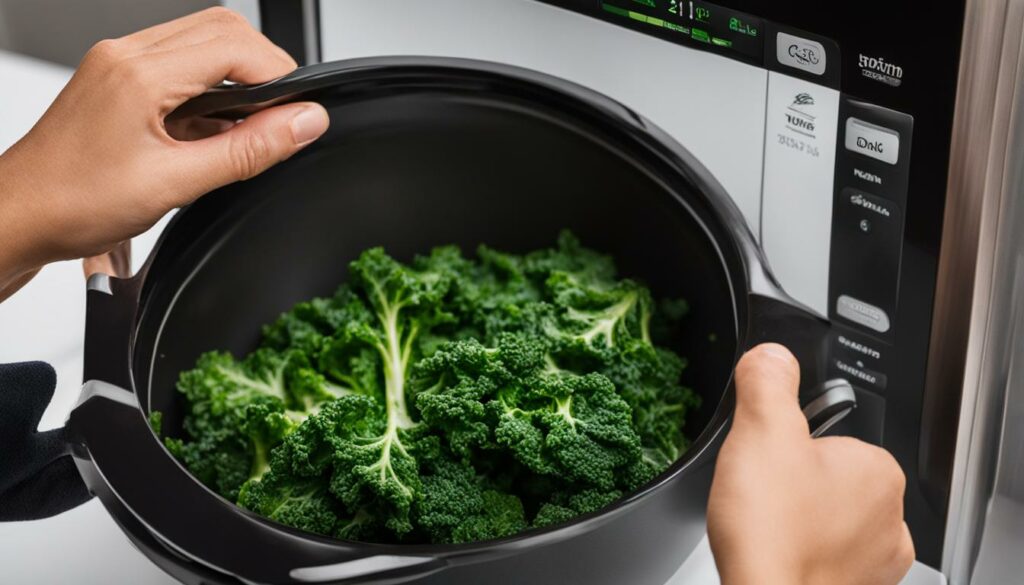 easy kale steaming in microwave image