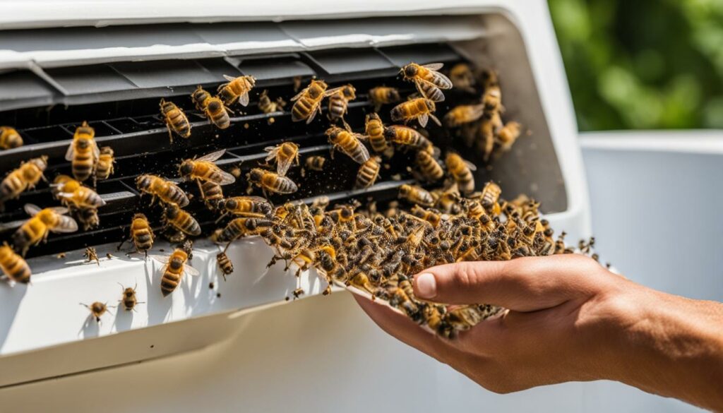 eliminating bees in air conditioning system