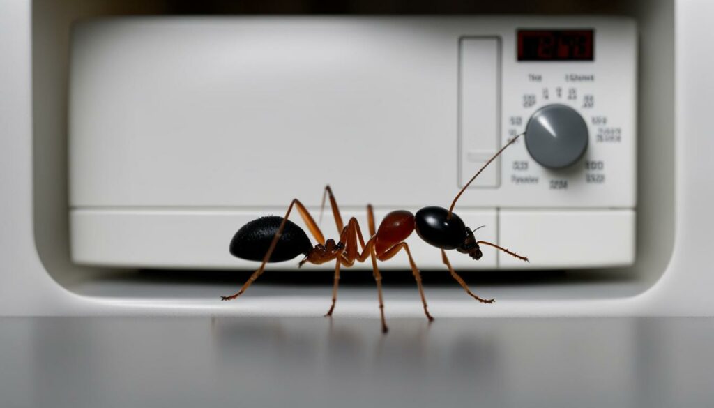 getting rid of ants in microwave