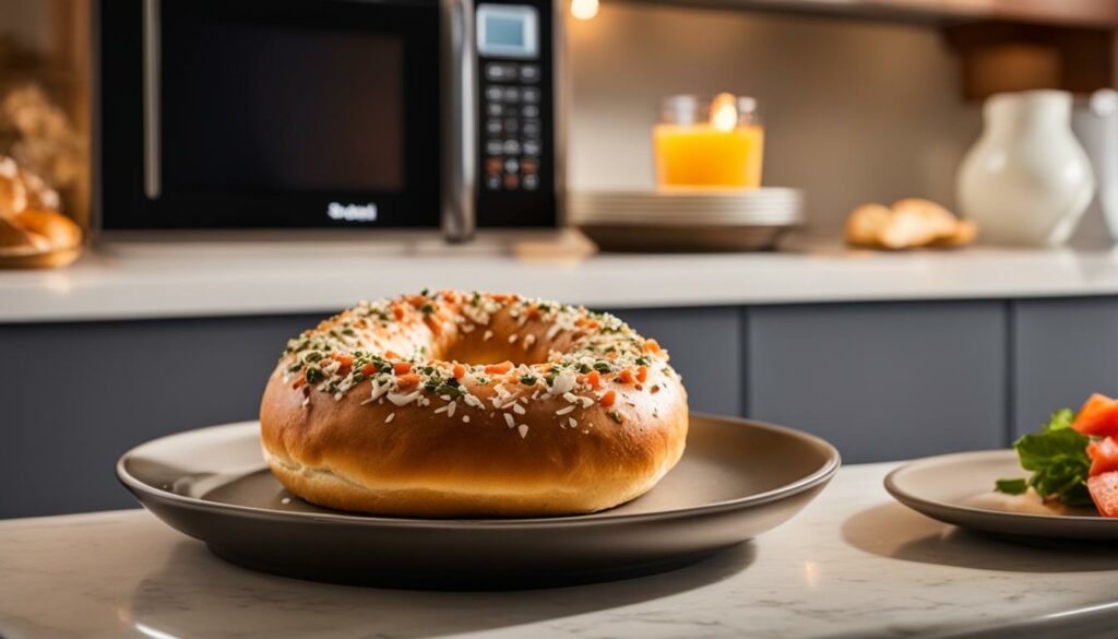 how long to microwave a bagel with toppings