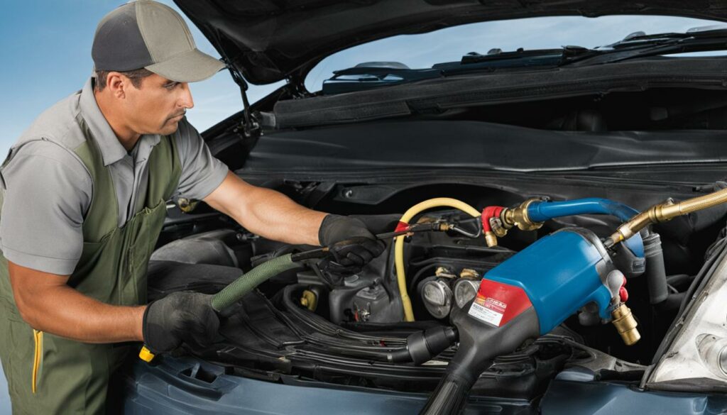 how to drain AC refrigerant in car