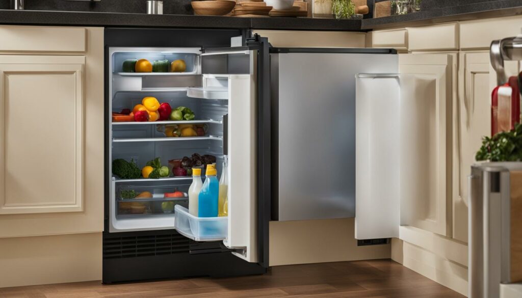 installing a regular refrigerator in place of built-in refrigerator