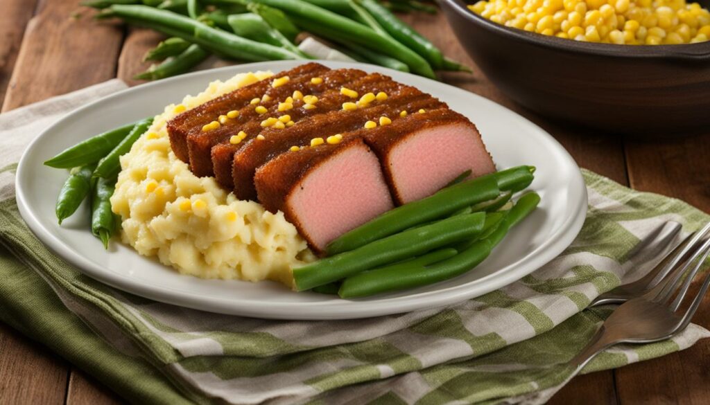 microwave-cooked spam served on a plate