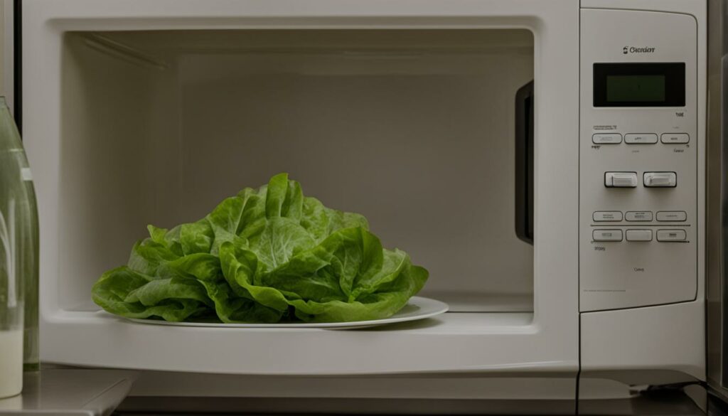 microwaving lettuce