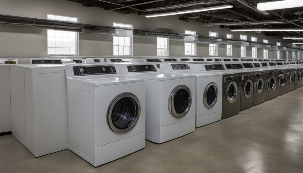 organizing washer and dryer in storage