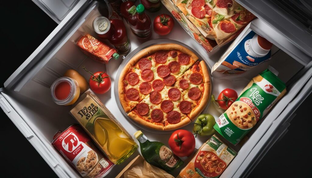 pizza in fridge