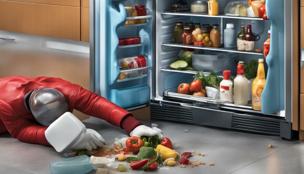 precautions for flipping a fridge