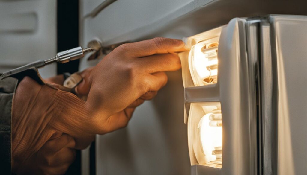 replace refrigerator light bulb