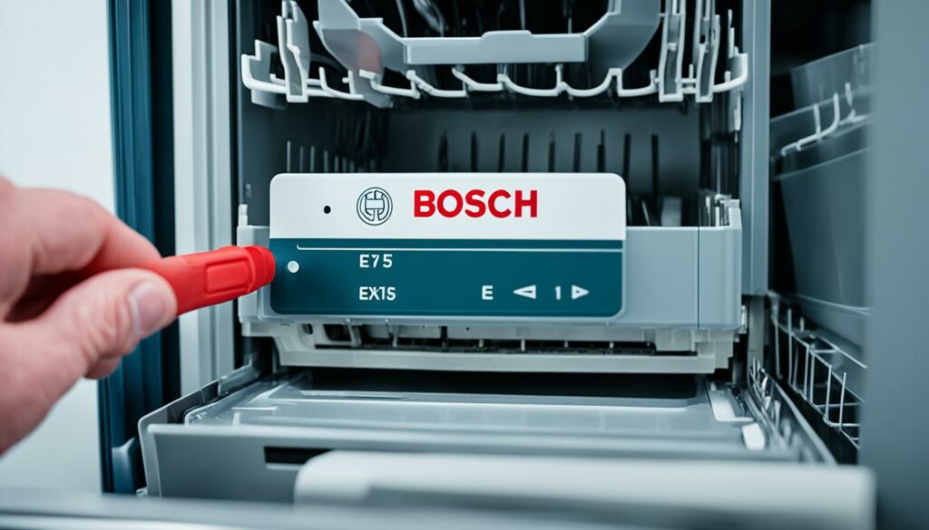 resolve bosch dishwasher e15 error code